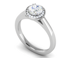 Load image into Gallery viewer, 0.70 cts Solitaire Single Halo Platinum Ring JL PT RH RD 106   Jewelove.US
