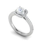 Load image into Gallery viewer, 0.50 cts. Cushion Solitaire Halo Diamond Shank Platinum Ring JL PT RH AS 121   Jewelove.US
