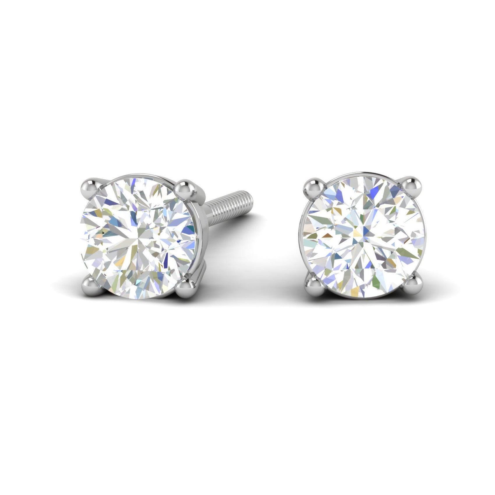 Platinum Solitaire Earrings JL PT E SE RD 102   Jewelove