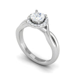 Load image into Gallery viewer, 0.50 cts Solitaire Halo Diamond Shank Platinum Ring JL PT JRW2596MM   Jewelove.US
