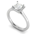 Load image into Gallery viewer, 0.70 cts Princess Cut Solitaire Square Halo Diamond Platinum Ring JL PT RH PR 115   Jewelove.US
