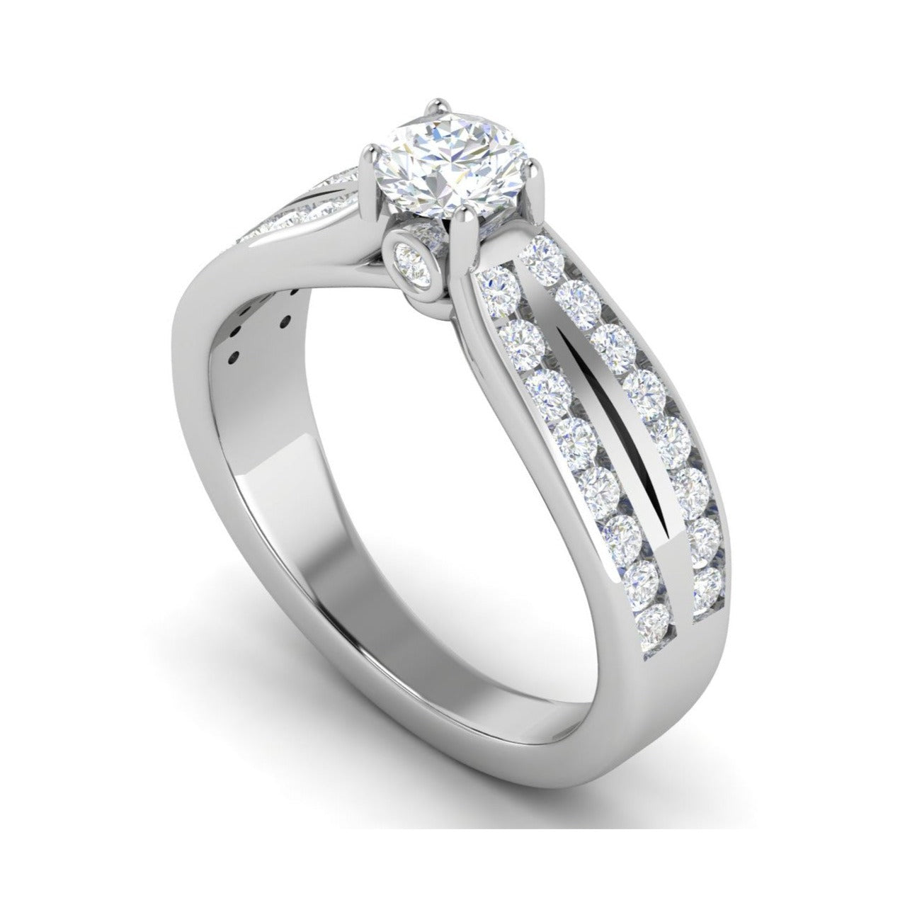 0.50 cts Solitaire Split Diamond Shank Platinum Ring JL PT RC RD 269   Jewelove.US