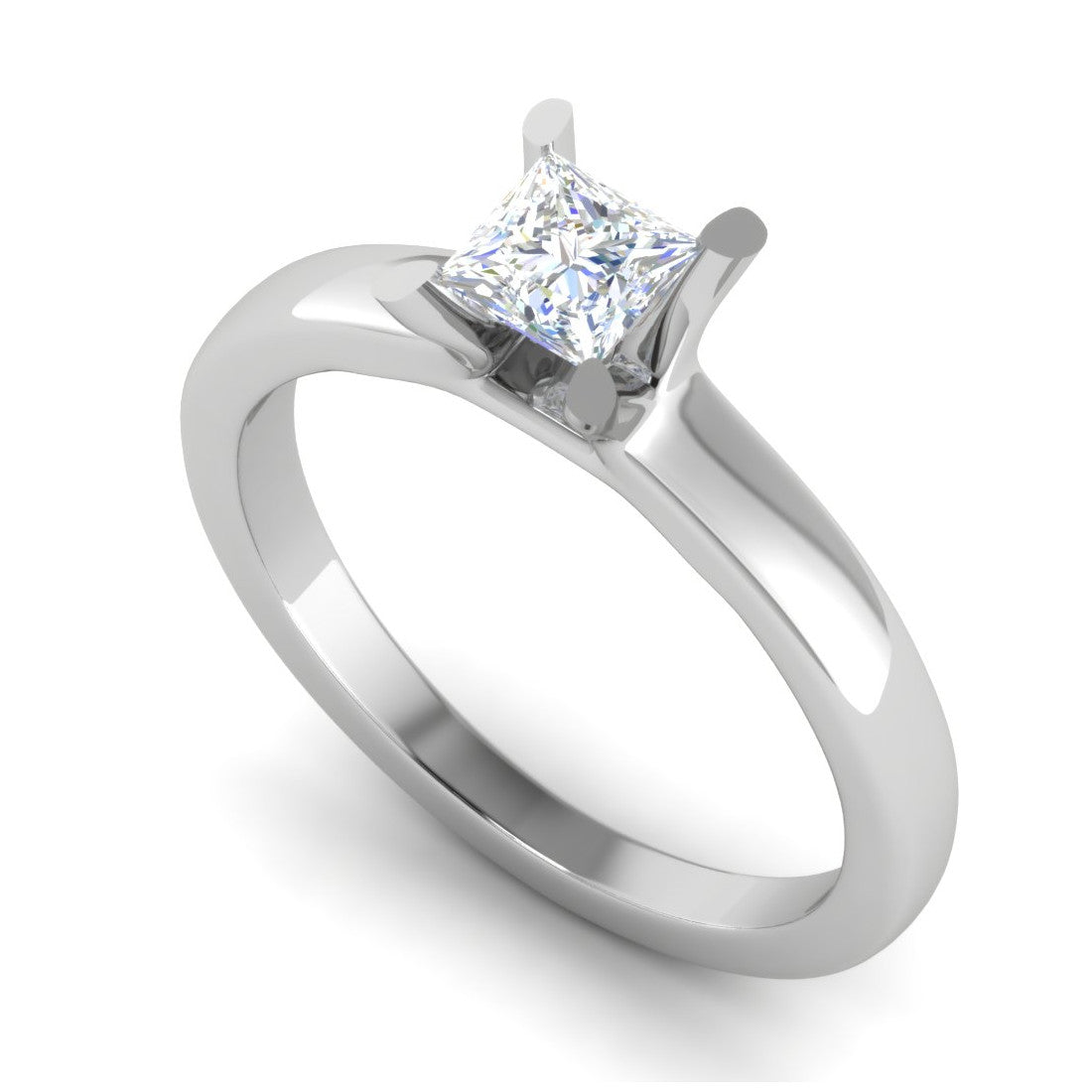 0.50 cts Princess Cut Solitaire Platinum Ring JL PT RS PR 189   Jewelove.US