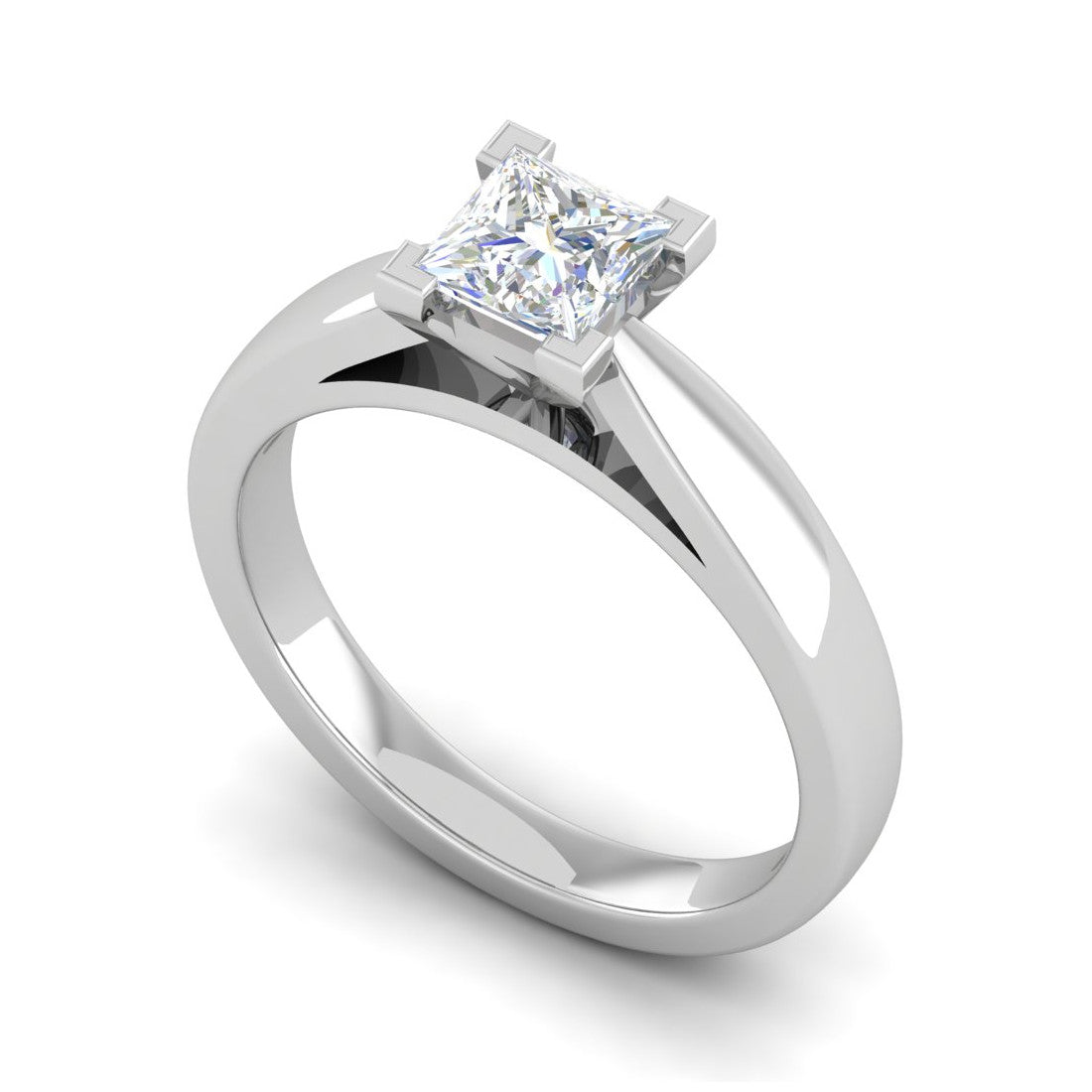 0.30cts Princess Cut Diamond Platinum Solitaire Engagement Ring JL PT 52050   Jewelove.US