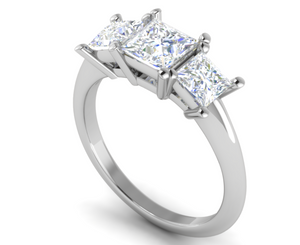 1.00 cts. Princess Cut Solitaire Platinum Diamond Accents Ring JL PT R3 PR 131   Jewelove.US