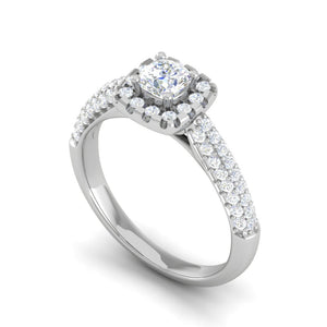 0.30 cts. Cushion Solitaire Halo Split Shank Platinum Ring JL PT JRW1549MM   Jewelove.US