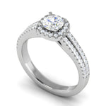 Load image into Gallery viewer, 0.50 cts Solitaire Halo Diamond Split Shank Platinum Ring JL PT RH RD 296   Jewelove.US
