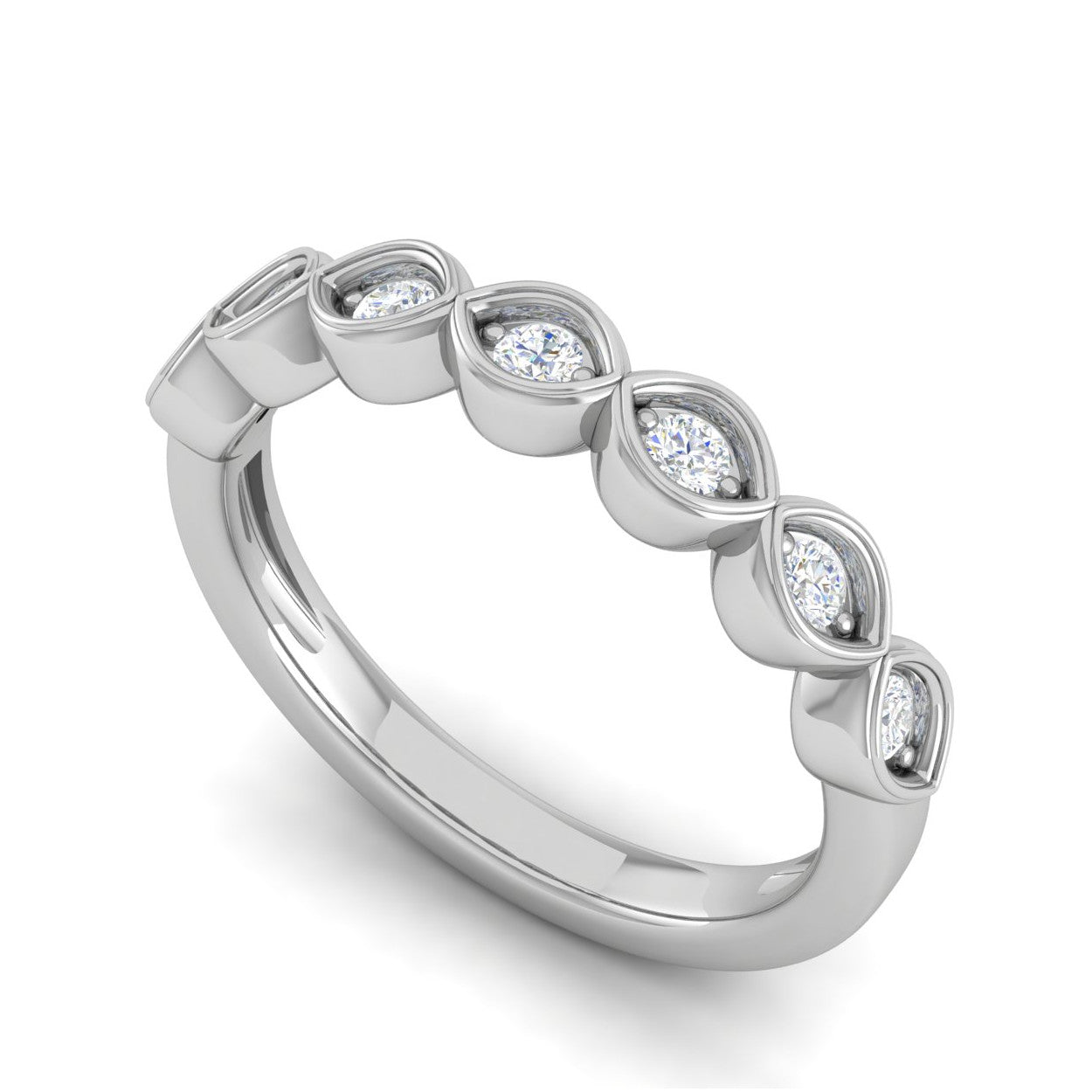 Half Eternity Diamond Platinum Ring for Women JL PT WB RD 153   Jewelove