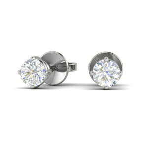 Platinum Solitaire Earrings JL PT E SE RD 104   Jewelove