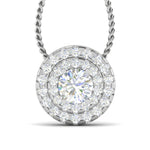 Load image into Gallery viewer, 0.30cts Solitaire Platinum Double Halo Diamond Pendant for Women JL PT P PF RD 106   Jewelove.US
