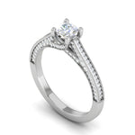 Load image into Gallery viewer, 0.50 cts. Cushion Solitaire Diamond Split Shank Platinum Ring JL PT RP CU 190   Jewelove.US
