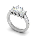 Load image into Gallery viewer, 1.00cts. Emerald Cut Solitaire Diamond Accents Platinum Ring JL PT R3 EM 134   Jewelove.US
