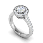 Load image into Gallery viewer, 0.70 cts Solitaire Halo Diamond Shank Platinum Ring JL PT RH RD 149   Jewelove.US
