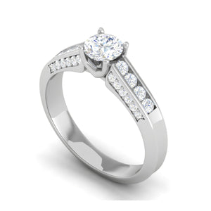 0.50 cts Solitaire Diamond Split Shank Platinum Ring JL PT RP RD 134   Jewelove.US