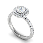 Load image into Gallery viewer, 0.50 cts. Solitaire Double Halo Diamond Shank Platinum Ring JL PT RH RD 229   Jewelove.US
