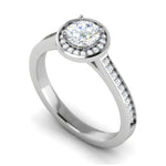 Load image into Gallery viewer, 0.50 cts Solitaire Halo Diamond Shank Platinum Ring JL PT RH RD 203   Jewelove.US
