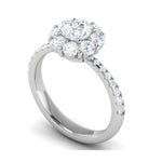 Load image into Gallery viewer, 0.50 cts Solitaire Halo Diamond Shank Platinum Ring JL PT RH RD 228   Jewelove.US
