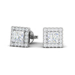 Load image into Gallery viewer, Platinum Princess Cut Solitaire Diamonds Earrings JL PT E SE RD 108   Jewelove
