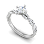 Load image into Gallery viewer, 0.50 cts Solitaire Twisted Shank Diamond Platinum Ring JL PT RP RD 192   Jewelove.US
