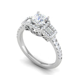 Load image into Gallery viewer, 0.50cts. Cushion Solitaire with Emerald Cut Diamond Platinum Ring JL PT R3 CU 175   Jewelove.US
