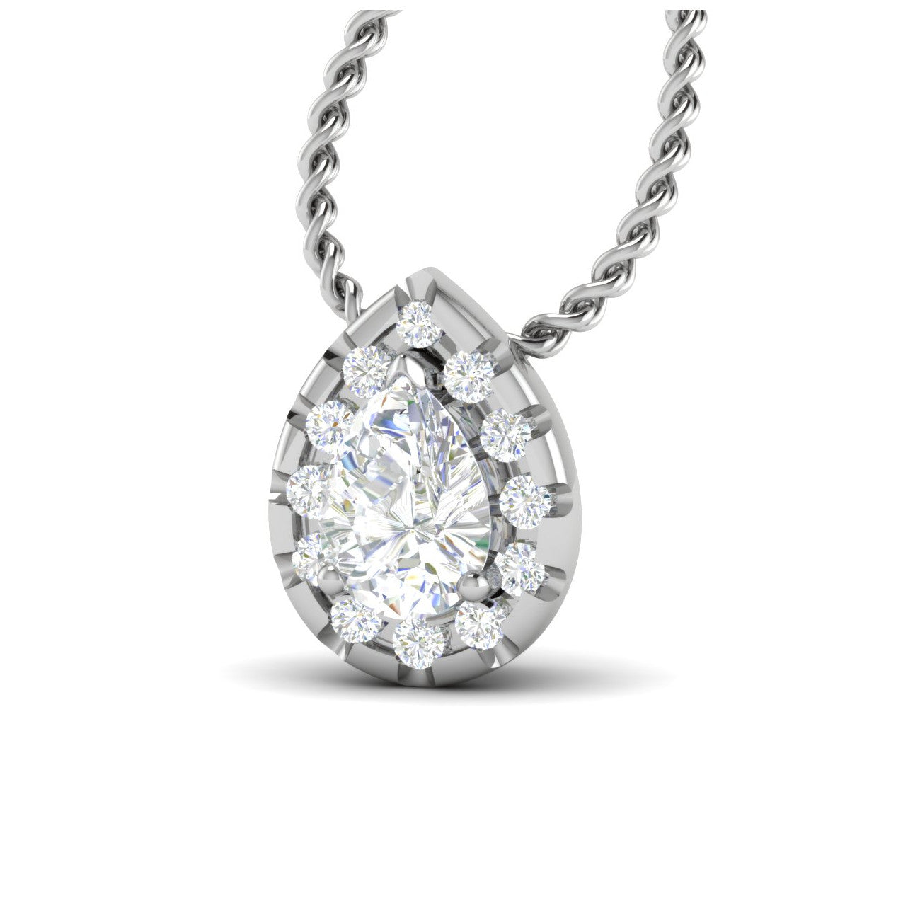 30-Pointer Pear Solitaire Cut Platinum Diamond Pendant JL PT PF PS 111   Jewelove.US