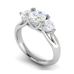 Load image into Gallery viewer, 0.50 cts. Solitaire Three Stone Diamond Platinum Engagement Ring JL PT R3 RD 120-A   Jewelove.US
