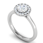 Load image into Gallery viewer, 0.50 cts Solitaire Single Halo Platinum Ring JL PT RH RD 111   Jewelove.US
