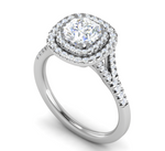 Load image into Gallery viewer, 0.70 cts Solitaire Double Halo Diamond Shank Platinum Ring JL PT RH RD 101   Jewelove.US
