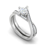 Load image into Gallery viewer, 0.50 cts Solitaire Diamond Twisted Shank Platinum Ring JL PT RP RD 129   Jewelove.US
