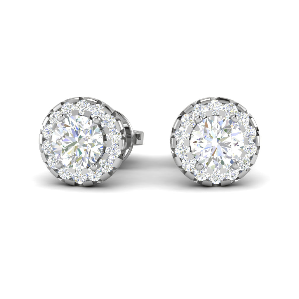 0.70 cts. Solitaire Platinum Diamond Earrings JL PT E SE RD 105   Jewelove