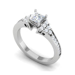 Load image into Gallery viewer, 0.30cts. Princess Cut Diamond Shank Platinum Solitaire Engagement Ring JL PT DR7962M   Jewelove.US
