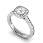 Load image into Gallery viewer, 0.50 cts Solitaire Halo Diamond Shank Platinum Ring JL PT RH RD 246   Jewelove.US
