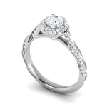 Load image into Gallery viewer, Designer 0.50 cts Solitaire Halo Diamond with Shank Platinum Ring JL PT RH RD 277   Jewelove.US
