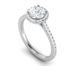 Load image into Gallery viewer, 0.70 cts Solitaire Halo Diamond Shank Platinum Ring JL PT RH RD 109   Jewelove.US
