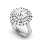 Load image into Gallery viewer, 0.50 cts Solitaire Double Halo Diamond Platinum Ring JL PT REHS1487   Jewelove.US
