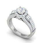 Load image into Gallery viewer, 0.50 cts Solitaire Halo Diamond Split Shank Platinum Ring JL PT JRW08021T   Jewelove.US
