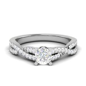 0.50 cts Solitaire with Twisted Shank Diamonds Platinum Ring JL PT RP RD 220   Jewelove.US