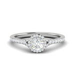 Load image into Gallery viewer, 0.50 cts Solitaire Halo Diamond Shank Platinum Ring JL PT RH RD 233   Jewelove.US
