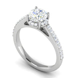 Load image into Gallery viewer, 0.50 cts Solitaire Halo Diamond Shank Platinum Ring JL PT RH RD 238   Jewelove.US
