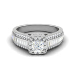 Load image into Gallery viewer, 0.50 cts Cushion Solitaire Halo Diamond Split Shank Platinum Ring JL PT JRW07651F   Jewelove.US
