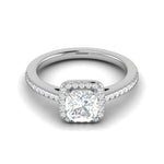 Load image into Gallery viewer, 0.50 cts. Cushion Solitaire Halo Diamond Shank Platinum Ring JL PT RH AS 121   Jewelove.US
