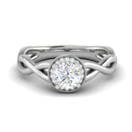 Load image into Gallery viewer, 0.50 cts Solitaire Halo Diamond Platinum Ring JL PT RH RD 209   Jewelove.US
