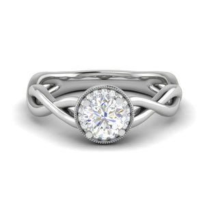 0.50 cts Solitaire Halo Diamond Platinum Ring JL PT RH RD 209   Jewelove.US