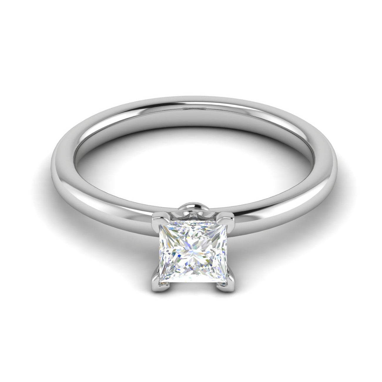 0.50 cts Princess Cut Solitaire Platinum Ring JL PT RS PR 181   Jewelove.US