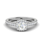 Load image into Gallery viewer, 0.50 cts Solitaire Halo Diamond Shank Platinum Ring JL PT RH RD 173   Jewelove.US
