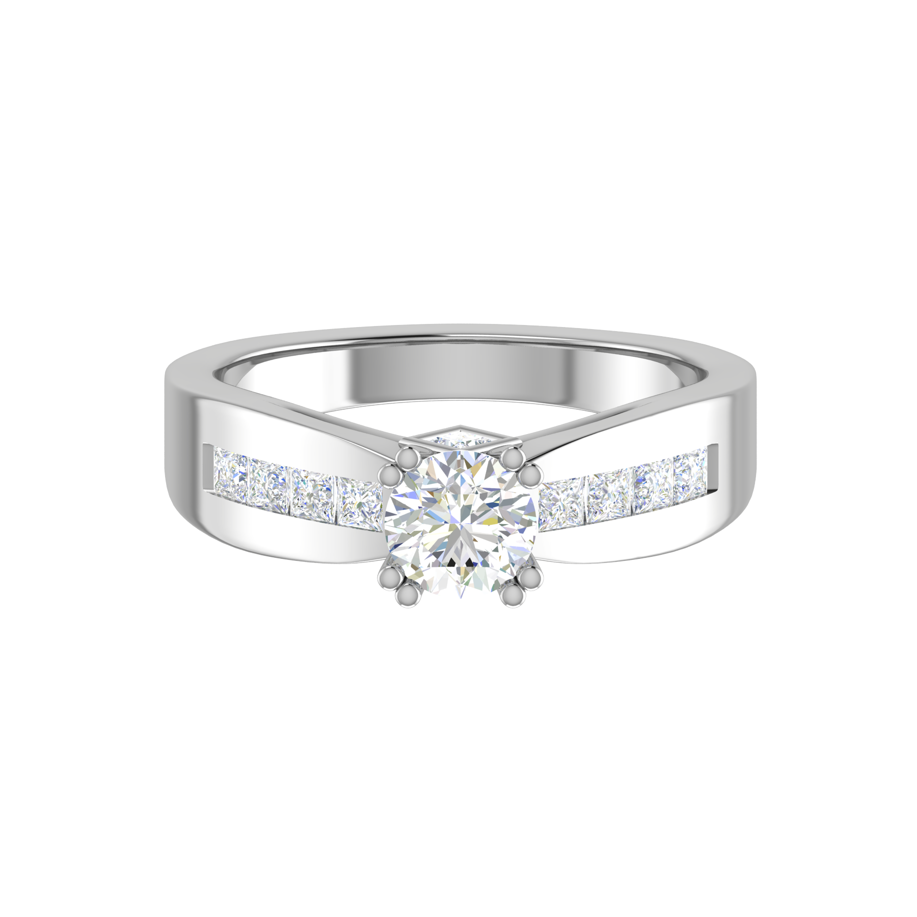 0.50 cts Pointer Solitaire Platinum Ring with Princess Cut Diamonds JL PT RC RD 275   Jewelove.US