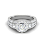 Load image into Gallery viewer, 0.50 cts Solitaire Halo Diamond Split Shank Platinum Ring JL PT JRW08021T   Jewelove.US
