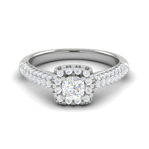 0.30 cts. Cushion Solitaire Halo Split Shank Platinum Ring JL PT JRW1549MM   Jewelove.US