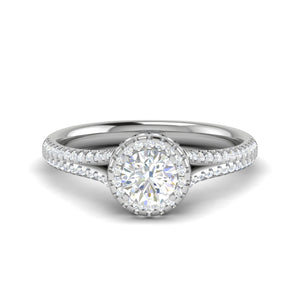 0.50 cts Solitaire Double Halo Diamond Split Shank Platinum Ring JL PT RH RD 242   Jewelove.US