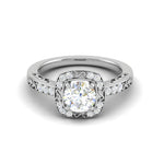 Load image into Gallery viewer, 0.50cts Halo Solitaire Halo Diamond Shank Platinum Ring JL PT WB5817E   Jewelove.US
